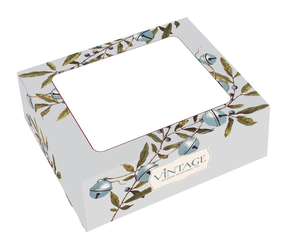 : коробка разборная с окном "бубенчики" опт с лого