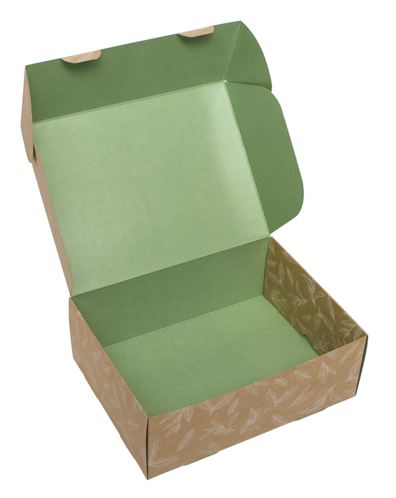 рисунок: коробка посылка "листики"
