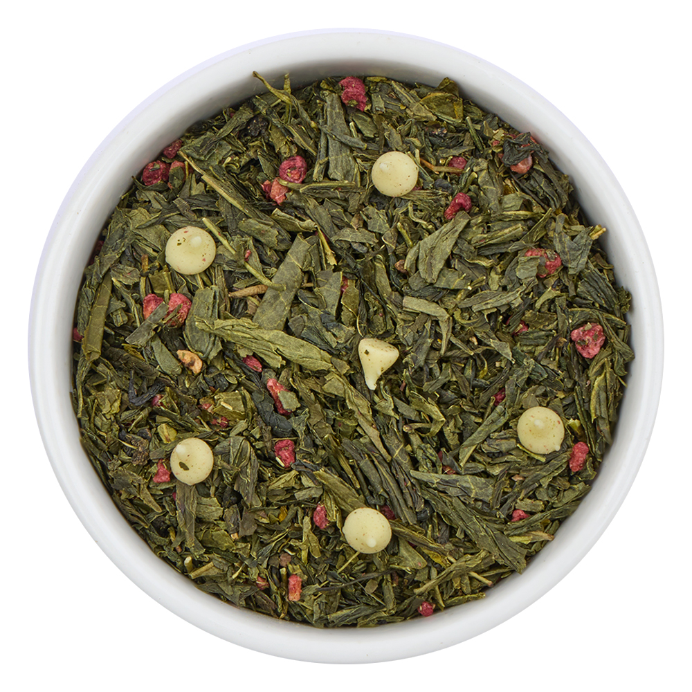 : зеленый чай с добавками "малиновый бархат" new