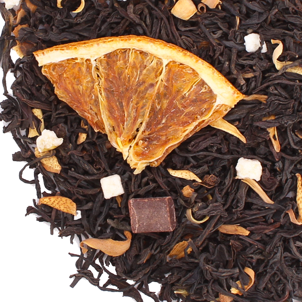 : черный чай с добавками "апельсин в шоколаде"
