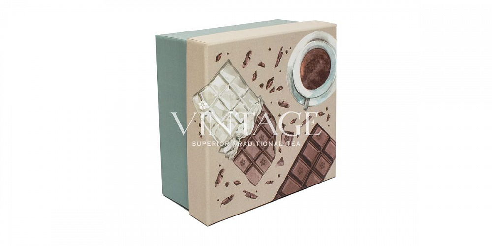 фото: коробка "шоколад" голубая опт без лого