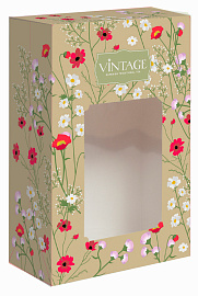 Коробка малая с окном "Самоцветы" ОПТ с лого 12х6,5х18,5