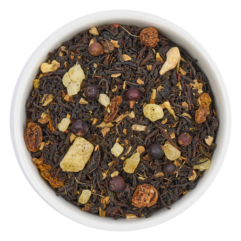 : черный чай с добавками "имбирь и лайм"