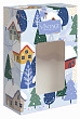 Коробка малая с окном "Снежная деревня" ОПТ с лого
