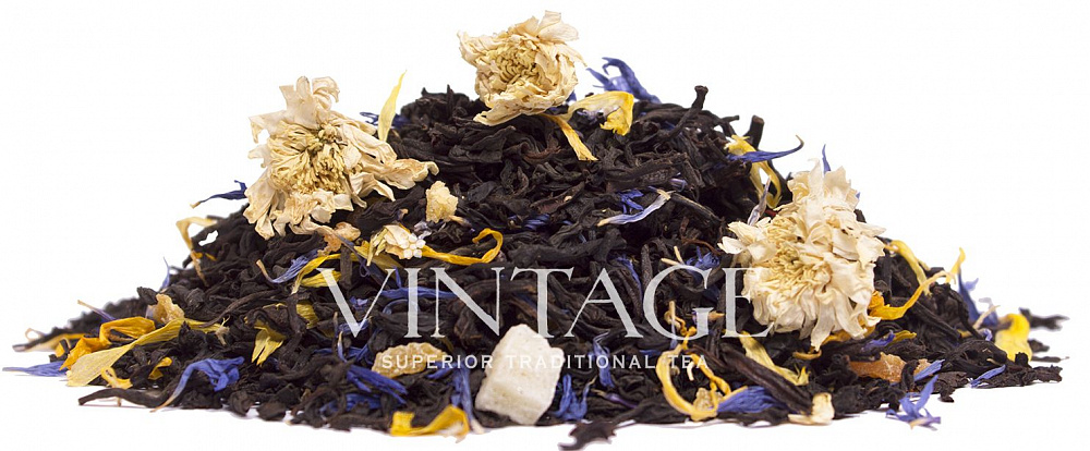 изображение: черный чай с добавками "тропическая хризантема"