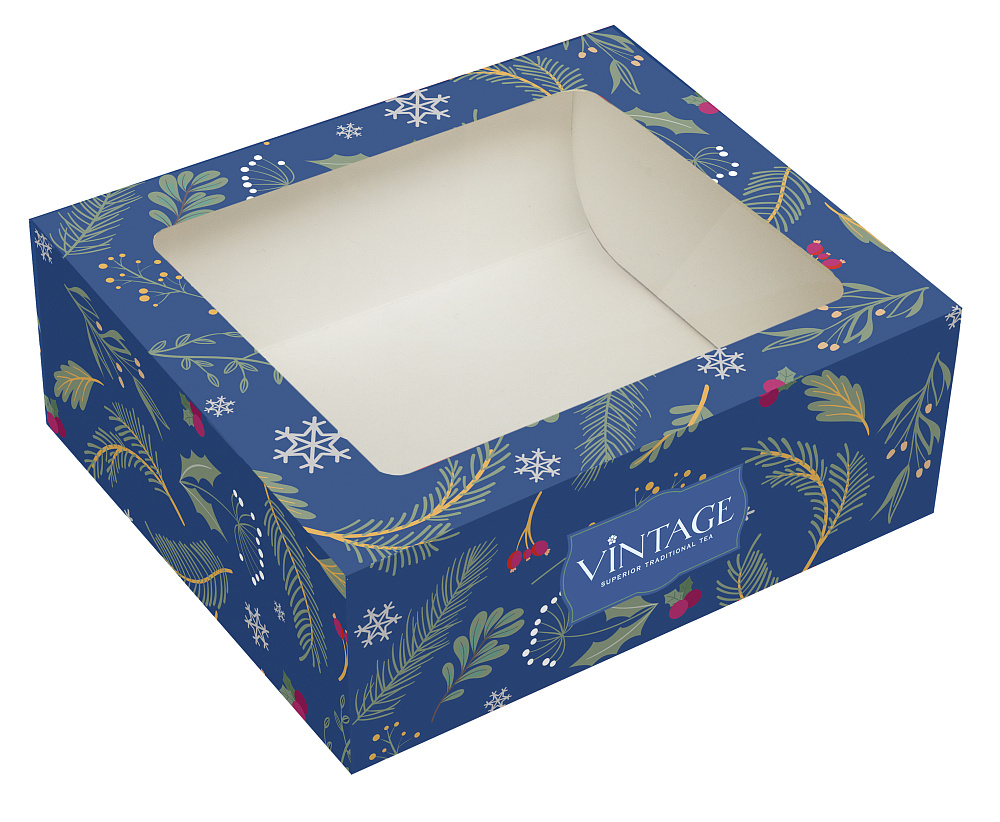 : коробка разборная с окном "лесными тропами"  22х19х8