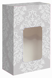 Коробка малая с окном "Дамаск серый" ОПТ без лого