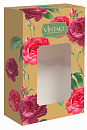 : коробка малая с окном "чайная роза" опт с лого  12х6,5х18,5