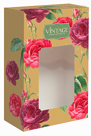 Коробка малая с окном "Чайная роза" ОПТ с лого  12х6,5х18,5