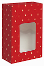 : коробка малая с окном "золотые елочки" опт без лого
