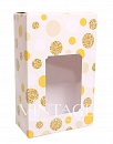 рисунок: коробка пакет с окном малый "золото" 12*6,5*18,5