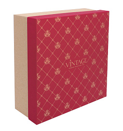 Коробка "Ампир" красная ОПТ с лого 19х18х7