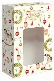 Коробка малая с окном "Лошадки" ОПТ с лого 12х6,5х18,5