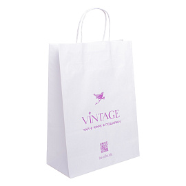Пакет белый с крученой ручкой Vintage 32х24х11